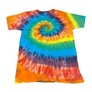 Rainbow Spiral Tie Dye Adult Tee || Small